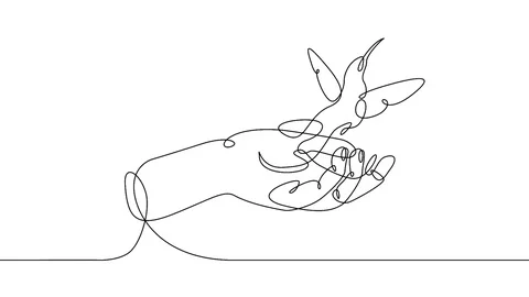 Self drawing animation of continuous one single line  bird Stock Footage 92128784