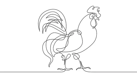 Self drawing animation of continuous one single line  bird Stock Footage 92128793