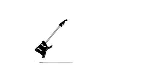 Self drawing animation of electric guitar. Copy space. White background. Stock Footage 132916479