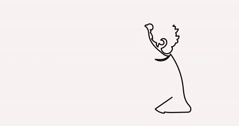Self drawing animation of father and son - continuous line drawing, father day Video stock 152558059