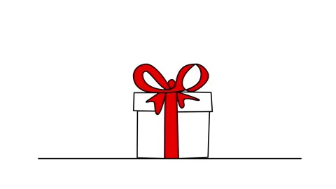Self drawing animation of gift box. Line... | Stock Video | Pond5