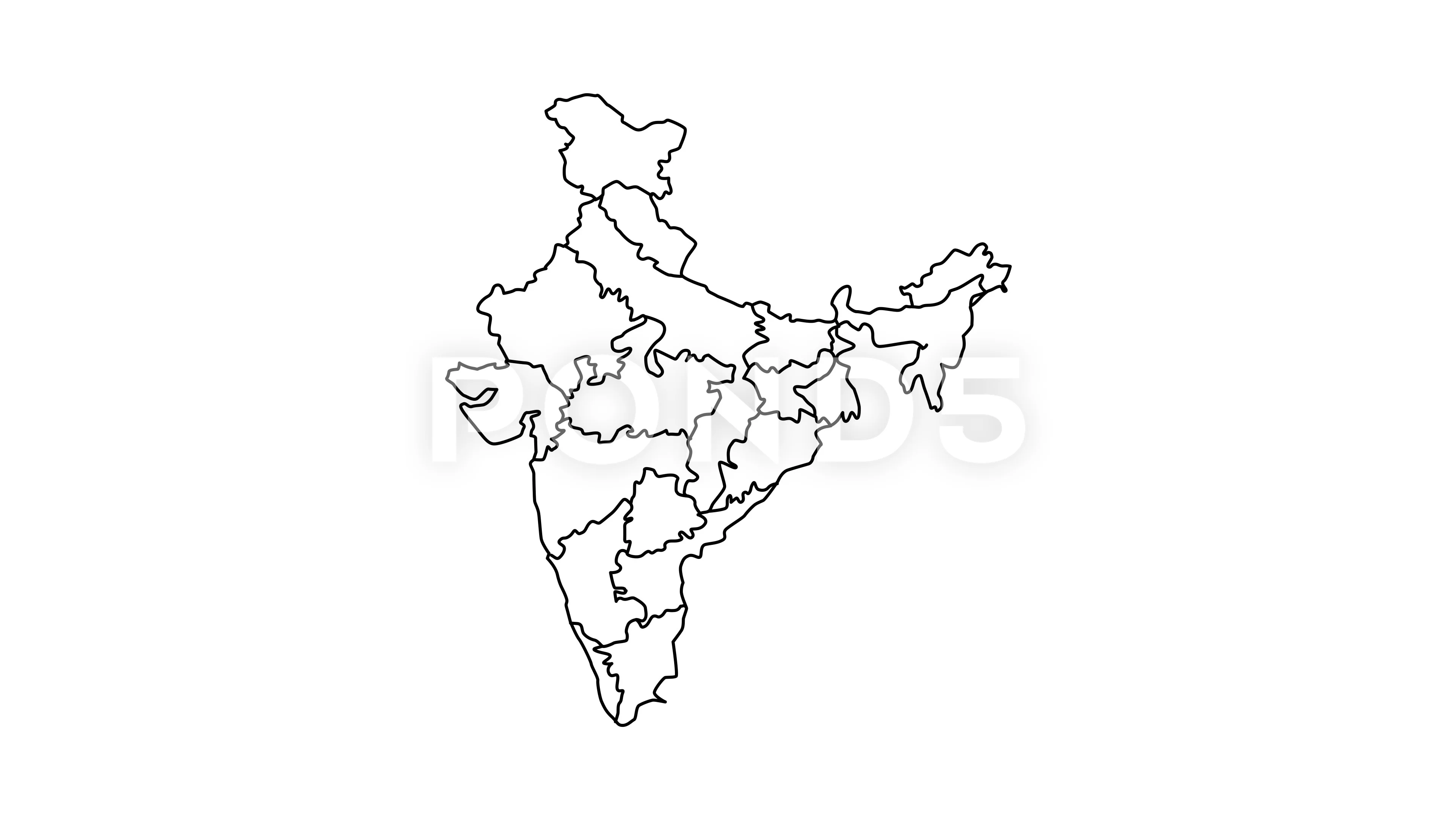 Doodle freehand drawing of India map. - Stock Illustration [91197502] -  PIXTA