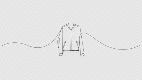 Self drawing animation of jacket drawn by one continuous line. Stock Footage 245930575
