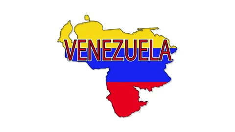 Self drawing animation of map of Venezuela, text name Venezuela. Stock Footage 158917852