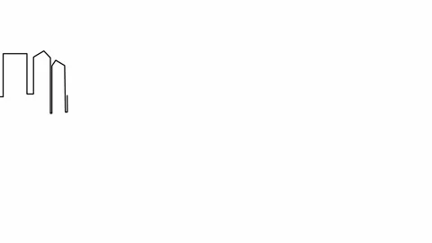 Self drawing animation of Modern cityscape continuous one line drawing Stock Footage 130700914