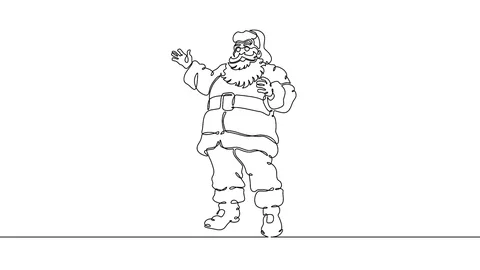 Self drawing animation of One continuous drawn character Santa Claus Stock Footage 99672623