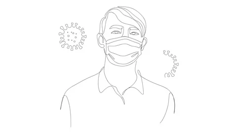 Self drawing animation one continuous line drawing of doctor Stock-Footage 128420846