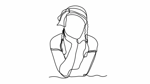 Self drawing animation one continuous line draw, logo,girl thinking idea Vídeos de archivo 274705659