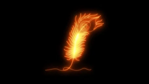 Self drawing animation one continuous line draw, logo, peacock feather,Blazing Stock Footage 275328216