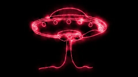 Self drawing animation one continuous line draw, logo, Abstract UFO saucer,space Stock Footage 279057834