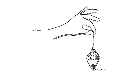 Self drawing animation one continuous line draw,christmas toy Stock Footage 280653248