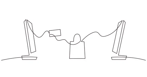 Self drawing animation of Online Payments Concept Design. Buying product online Stock Footage 164408618