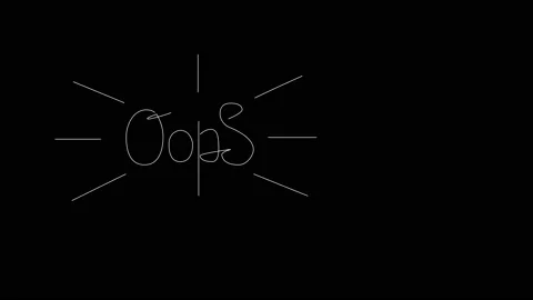 Self drawing animation of OOPS text lettering. Copy space. Black background. Stock Footage 132454240