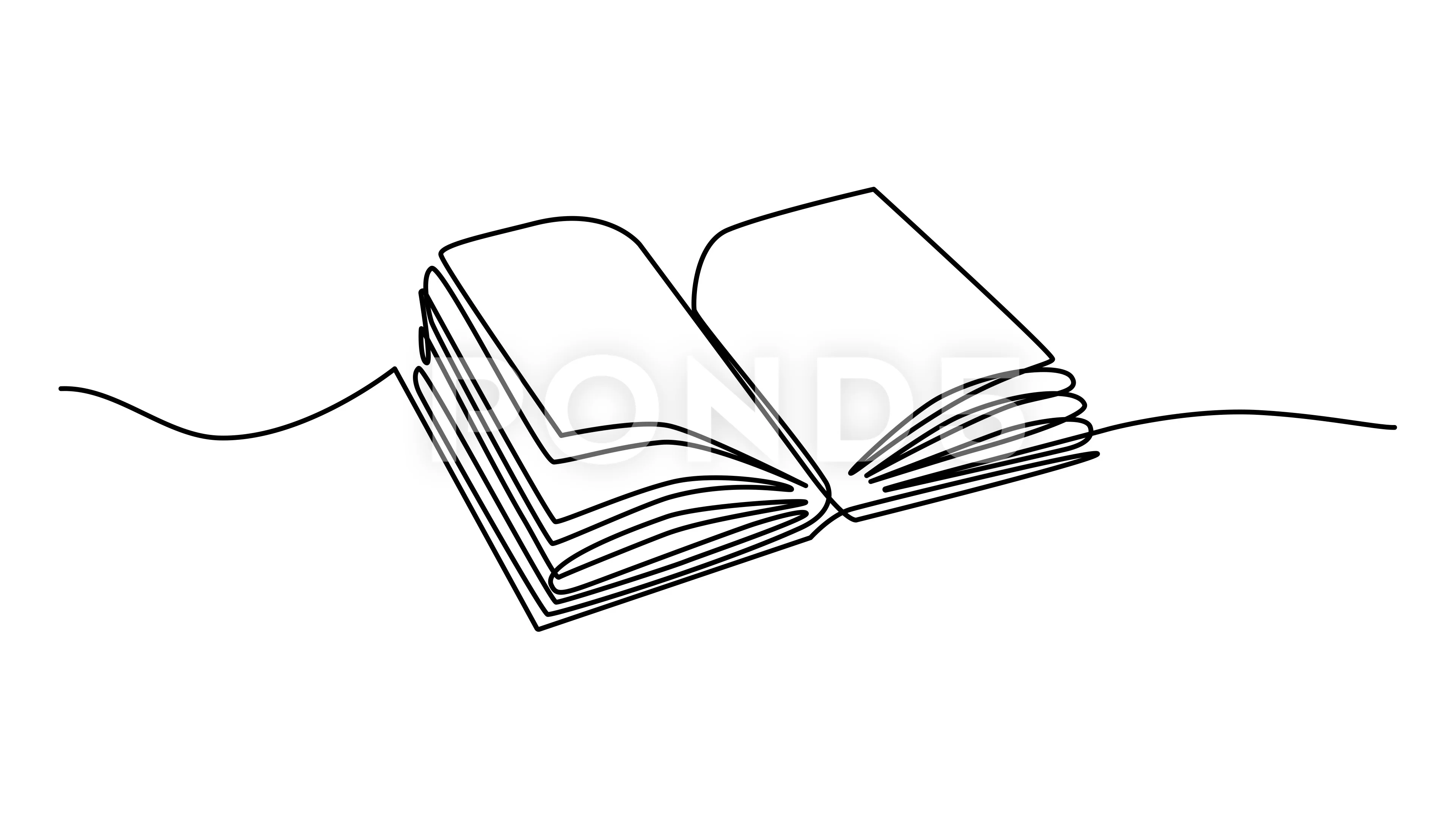 Self drawing animation of open book., Stock Video