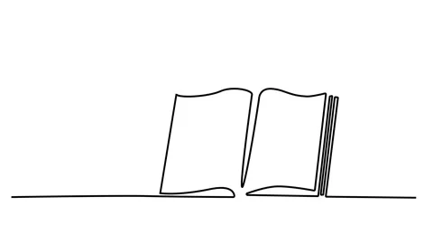 Self drawing animation of open book. Lin... | Stock Video | Pond5