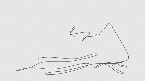 Self drawing animation of a person floating in water, taking spa bath drawn by Stock Footage 276728000