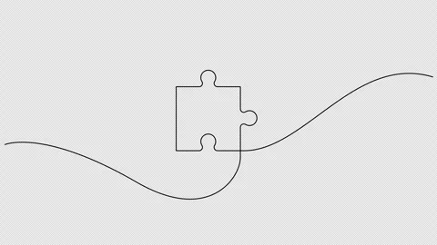 Self drawing animation of puzzle piece drawn with one continuous line. Stock Footage 280968267