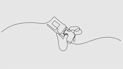 Self drawing animation of retro tetris game continuous line drawing. Stock Footage 250553871