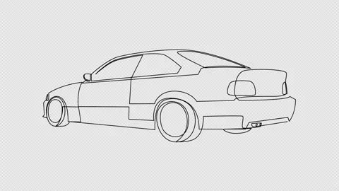 Self drawing animation of single line draw sporty car Video stock 204711179