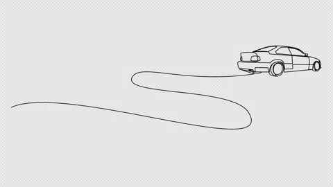 Self drawing animation of single line draw sporty car. Video stock 204902051