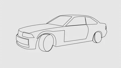 Self drawing animation of single line sporty car Video stock 204902387