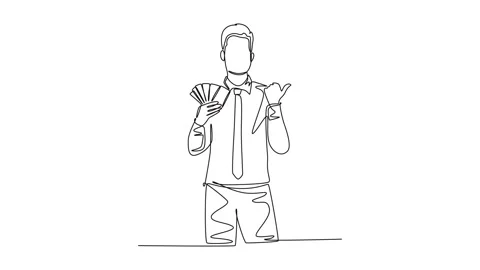 Self drawing animation of single line dr... | Stock Video | Pond5