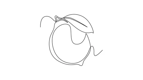 Self drawing animation of single line draw of whole healthy organic lemon f.. Stock Footage 276680181