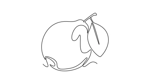 Self drawing animation of single line draw whole healthy organic java guava.. 動画素材 277357314