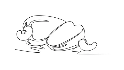 Self drawing animation of single line draw whole and half sliced healthy or.. Stock Footage 277517805