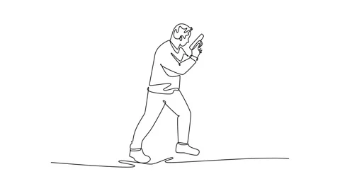 Self drawing animation of single line dr... | Stock Video | Pond5