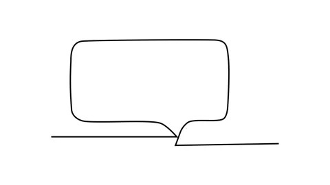 Self drawing animation of speech bubble. Copy space. White background. Border. Stock Footage 136929032