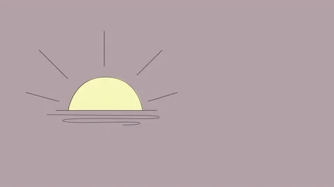 Self drawing animation of sun rising on ... | Stock Video | Pond5