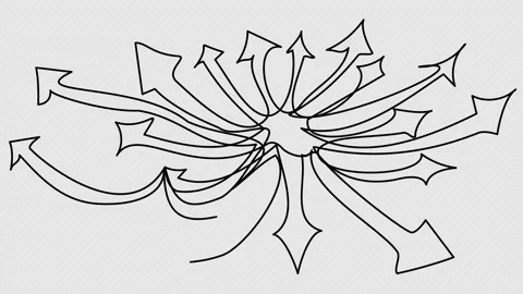 Self-drawing arrows in different directions with one line Stock Footage 170242982