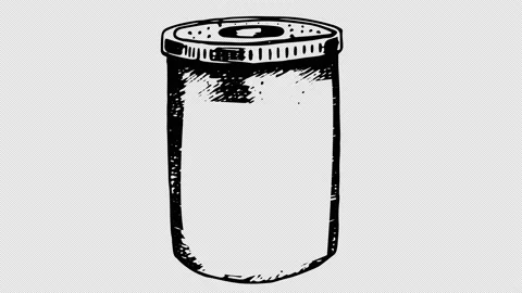 Self-drawing a bottle of pills Stock Footage 151417672