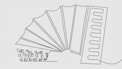 Self-drawing button accordion in one line Stock Footage 168682965