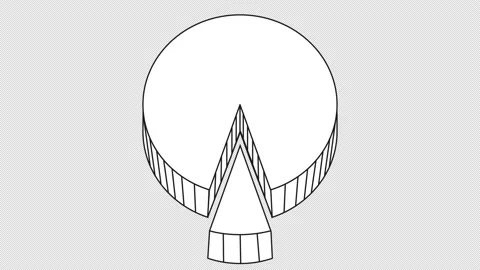 Self-drawing circle sector diagram Stock Footage 149066495