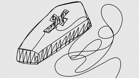 Self-drawing of a coffin with a cross Stock Footage 161906151