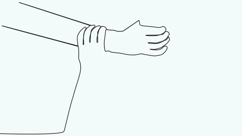 Self drawing Continuous line Animation of men giving high fives gesture hands to Stock Footage 233700322