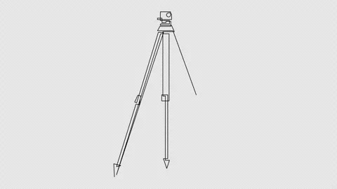 Self Drawing Continuous Line Theodolite Animation Stock Footage 329558038