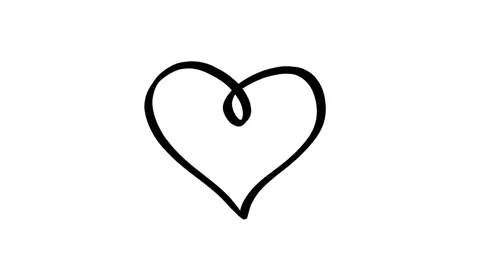 Self drawing doodle heart animation, stop motion animation on a white background Stock Footage 170608156
