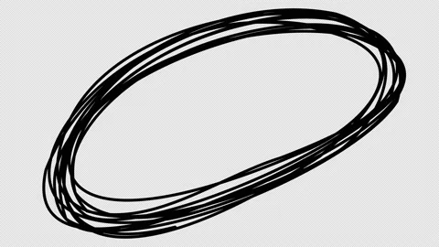 Self-drawing doodle oval with a check mark one line on a white back. Stock Footage 169174570