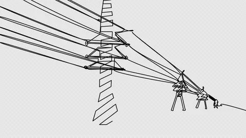 Self-drawing of electrical wires in one line. Stock Footage 196133992