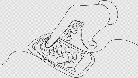 Self-drawing a finger on a smartphone in one line. Stock Footage 161906085