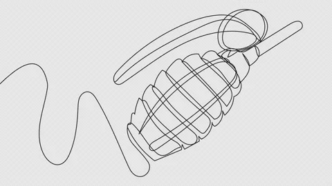 Self-drawing hand grenade Stock Footage 161905996