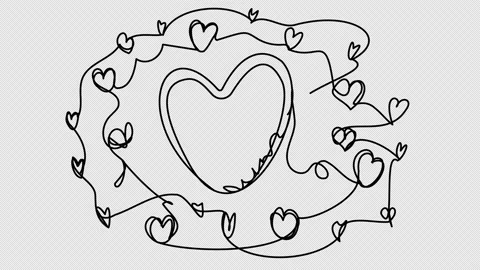 Self-drawing of a heart pierced by an arrow in one line Stock Footage 169176419