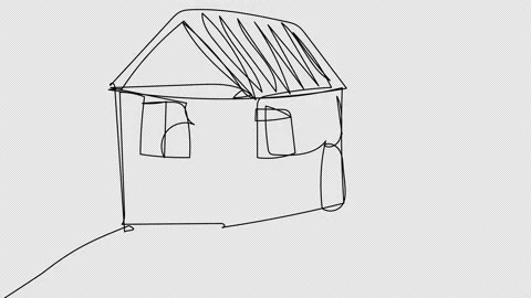 Self-drawing a home in one line Stock Footage 155602730