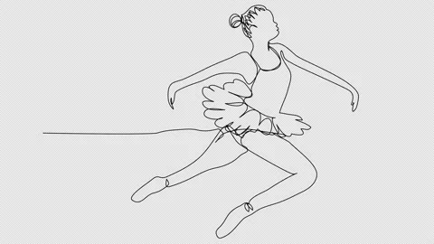 Self-drawing a jumping ballerina in one line on a white background. Stock Footage 237335057