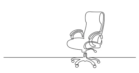 Self drawing line animation of executive office chair with arm rests Video stock 117461085