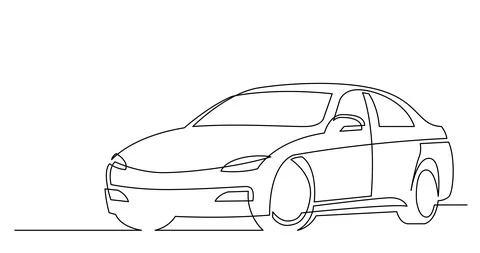 Self drawing line animation of modern beautiful car Video stock 111681497