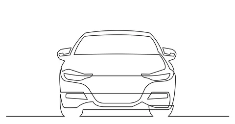Self drawing line animation of modern luxury sedan car Video stock 111681503